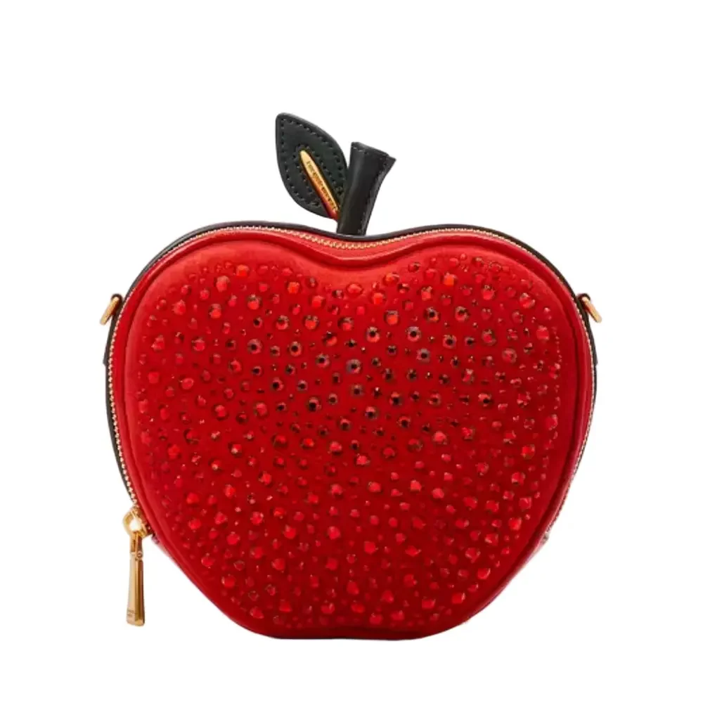 Kate Spade NWT Big Apple Embellished 3d Crossbody Red Beaded Novelty Apple Purse - Picture 13 of 17